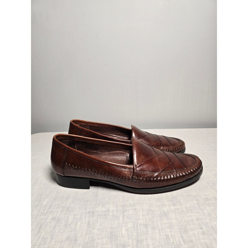 Stacy Adams Mens Loafers Brown Leather Slip On Dress Shoes 13M